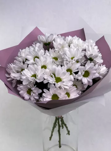 Монобукет из хризантем «Облачко» от интернет-магазина цветов в 